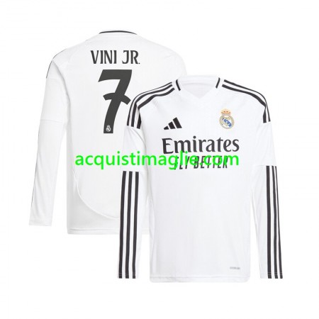 Divisa di Calcio Real Madrid Vinicius Junior 7 Prima 2024/2025 Manica Lunga